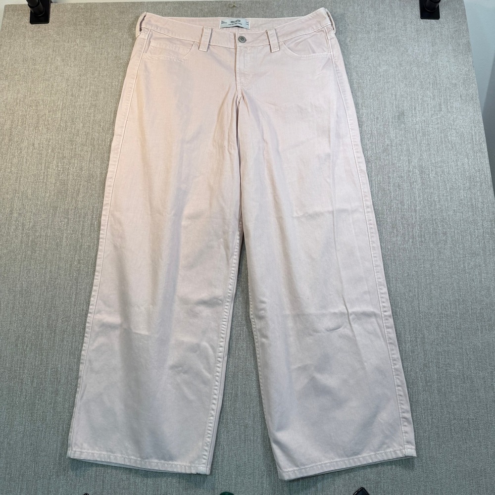 Hollister Low-Rise Super Baggy Pants Pink Wide Leg 14L W32 Long NWOT